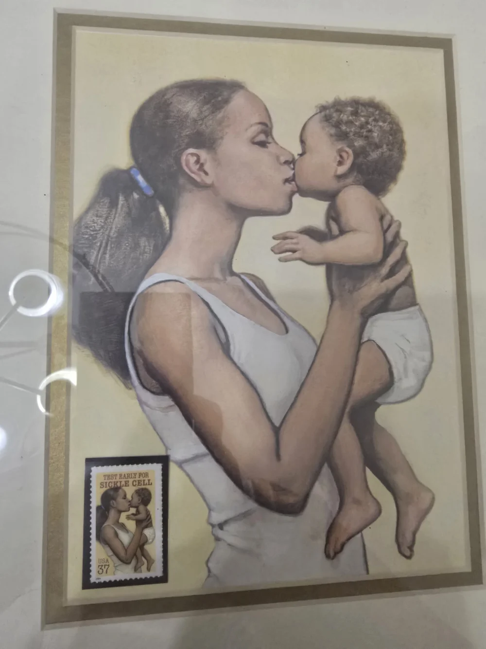 Framed USPS Test Early for Sickle Cell Stamp Art Print Black History Healthcare